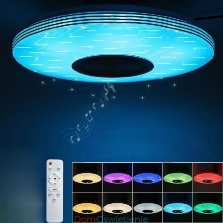 Lampa sufitowa ozdobna do montażu na płasko, pilot zdalnego sterowania, głośnik Bluetooth, lampa muzyczna Lampa sufitowa ozdobna do montażu na płasko, pilot zdalnego sterowania, głośnik Bluetooth, lampa muzyczna