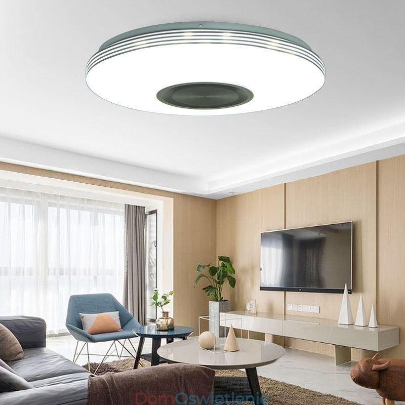 Lampa sufitowa ozdobna do montażu na płasko, pilot zdalnego sterowania, głośnik Bluetooth, lampa muzyczna