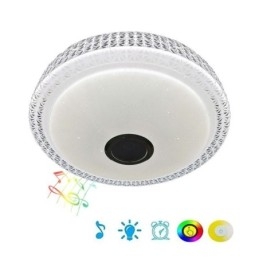 Lampa sufitowa dekoracyjna lampa z pilotem APP sterowanie muzyką Bluetooth głośnik montaż podtynkowy
