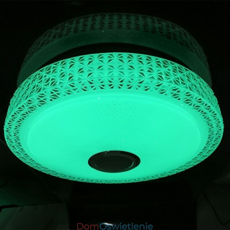 Lampa sufitowa dekoracyjna lampa z pilotem APP sterowanie muzyką Bluetooth głośnik montaż podtynkowy