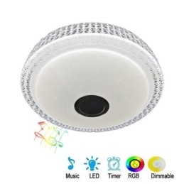 Lampa sufitowa dekoracyjna lampa z pilotem APP sterowanie muzyką Bluetooth głośnik montaż podtynkowy
