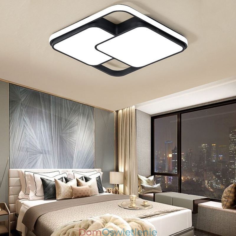 Nowoczesna geometryczna lampa sufitowa do montażu na płasko, akrylowa lampa dekoracyjna