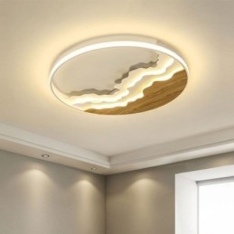 Okrągła, płaska, unikalna, falista, akrylowa lampa sufitowa