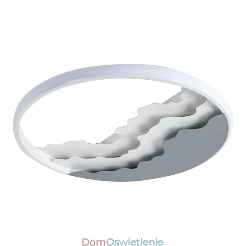 Okrągła, płaska, unikalna, falista, akrylowa lampa sufitowa