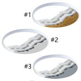 Okrągła, płaska, unikalna, falista, akrylowa lampa sufitowa