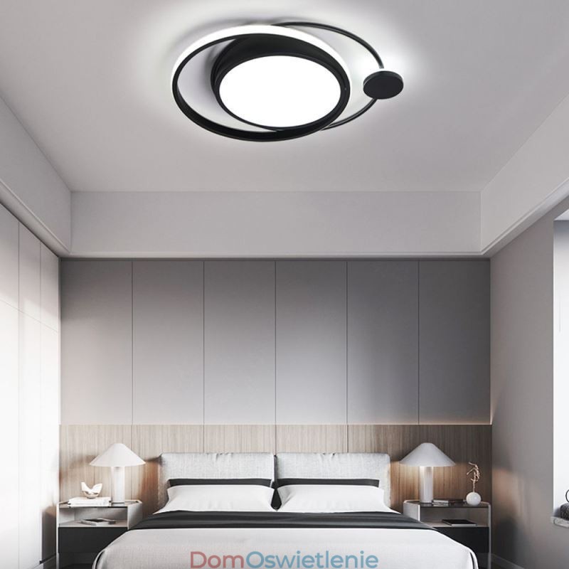 Współczesna okrągła lampa sufitowa montowana na płasko