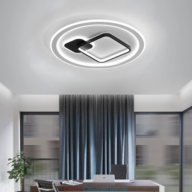 Nowoczesna minimalistyczna lampa sufitowa okrągła i kwadratowa oprawa oświetleniowa do montażu na płasko