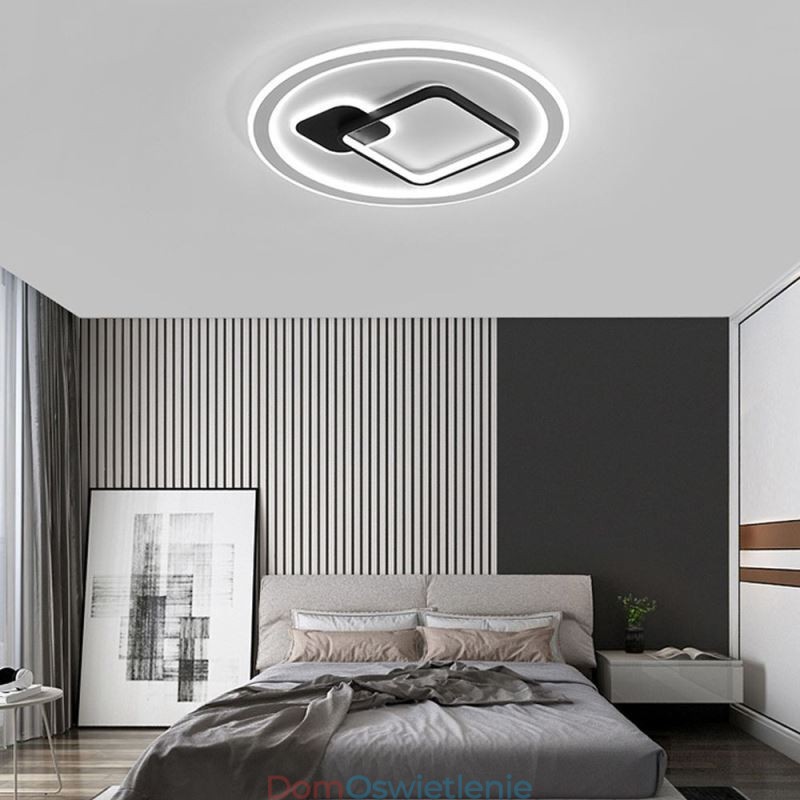 Nowoczesna minimalistyczna lampa sufitowa okrągła i kwadratowa oprawa oświetleniowa do montażu na płasko