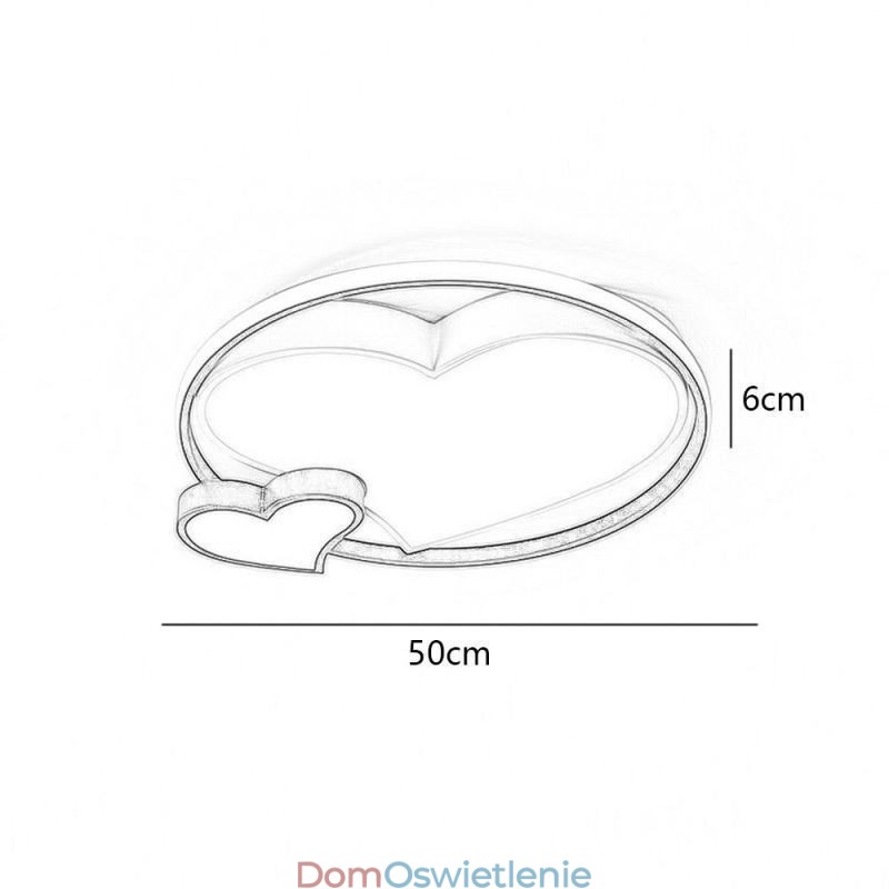 Podwójne serca, lampa sufitowa, oświetlenie dekoracyjne