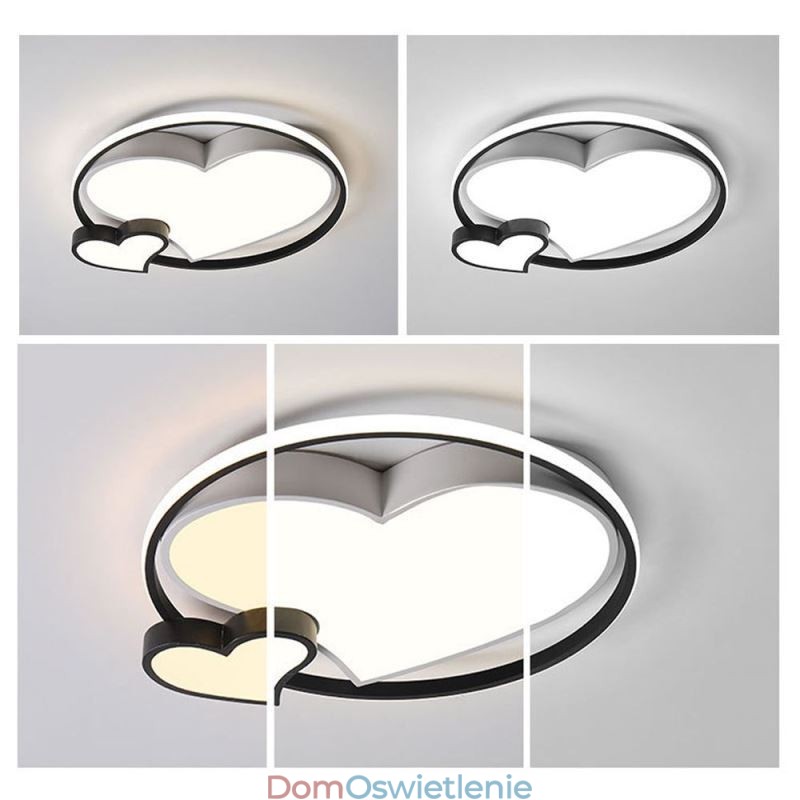 Podwójne serca, lampa sufitowa, oświetlenie dekoracyjne