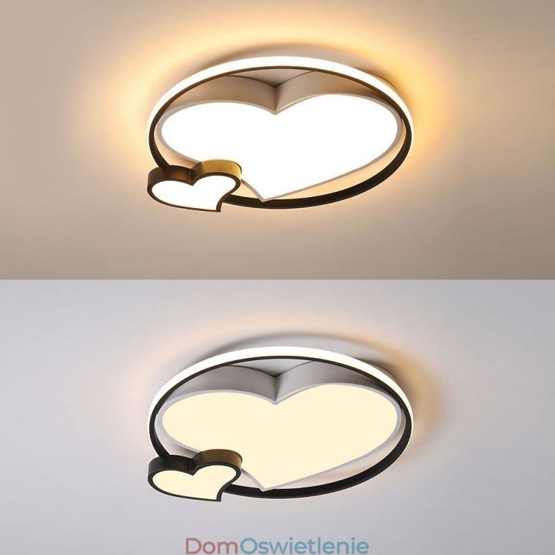 Podwójne serca, lampa sufitowa, oświetlenie dekoracyjne