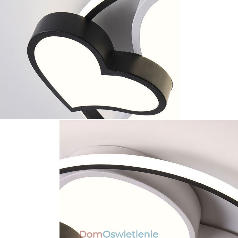 Podwójne serca, lampa sufitowa, oświetlenie dekoracyjne