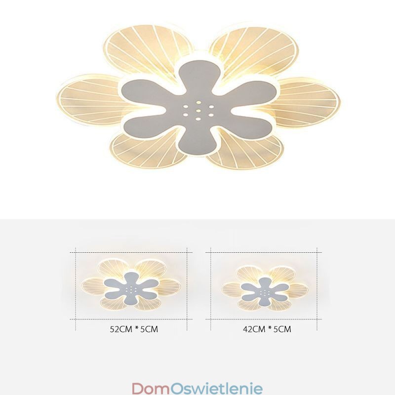 Nowoczesna lampa sufitowa dekoracyjna w kształcie kwiatu, montowana na płasko