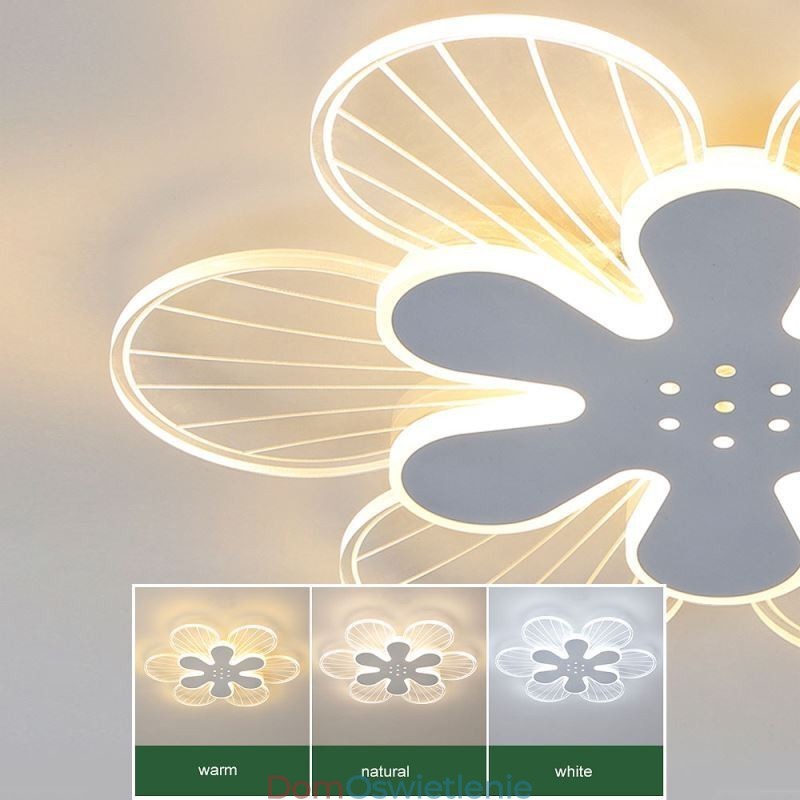 Nowoczesna lampa sufitowa dekoracyjna w kształcie kwiatu, montowana na płasko