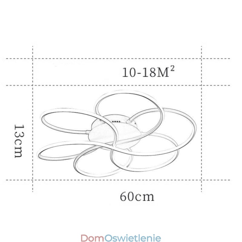 Liniowa lampa sufitowa do montażu na płasko, nowoczesna lampa w kształcie kwiatu