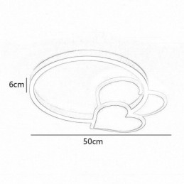 Nowoczesna akrylowa lampa sufitowa wpuszczana w złoto z podwójnym sercem