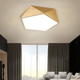 Złota geometryczna lampa sufitowa z akrylu