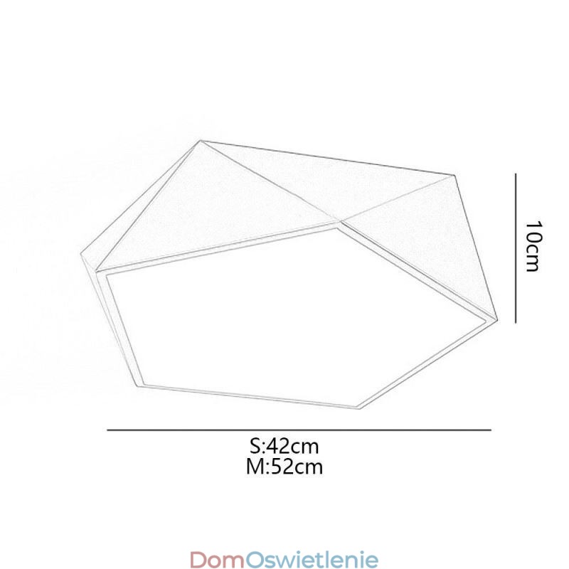 Złota geometryczna lampa sufitowa z akrylu