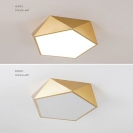 Złota geometryczna lampa sufitowa z akrylu