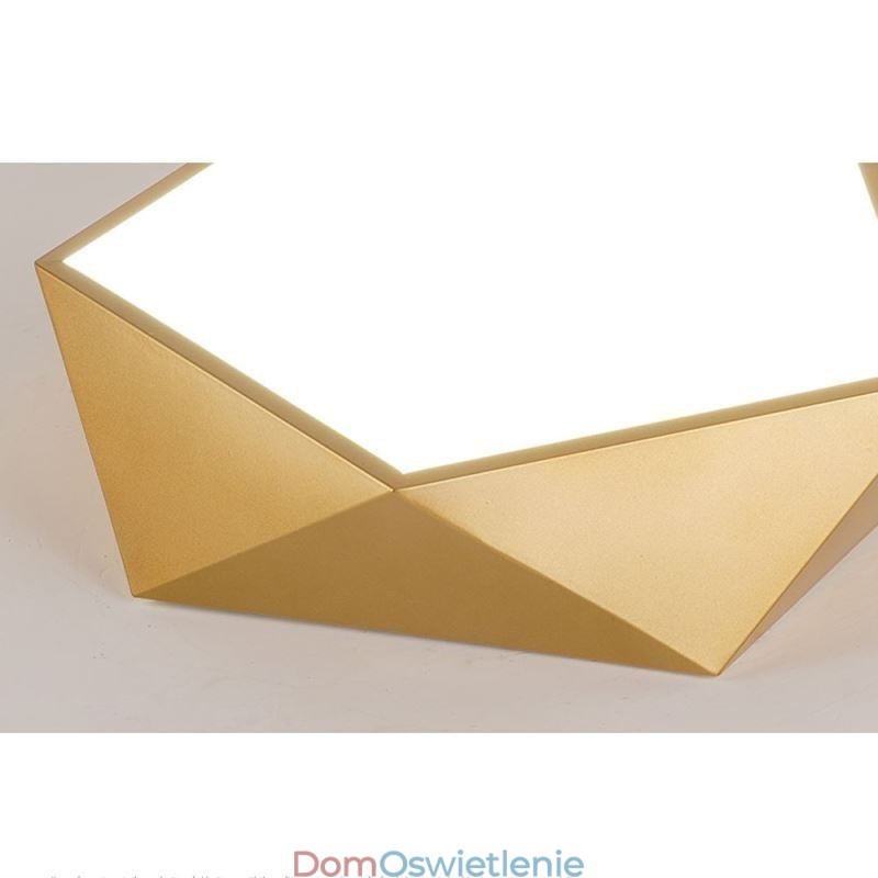 Złota geometryczna lampa sufitowa z akrylu