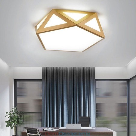 Złota geometryczna lampa sufitowa z akrylu Złota geometryczna lampa sufitowa z akrylu