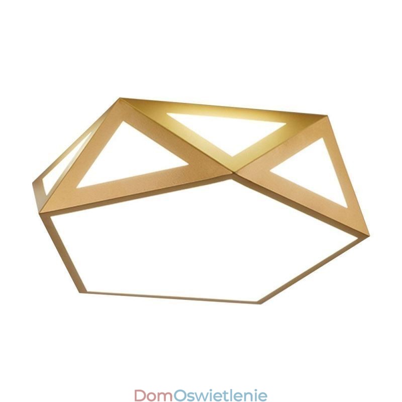 Złota geometryczna lampa sufitowa z akrylu