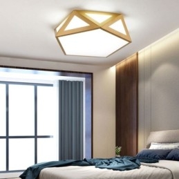 Złota geometryczna lampa sufitowa z akrylu