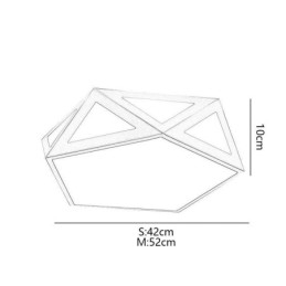 Złota geometryczna lampa sufitowa z akrylu