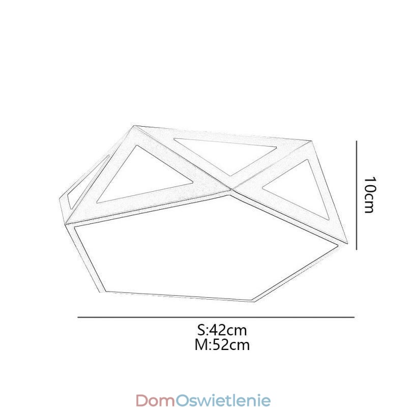 Złota geometryczna lampa sufitowa z akrylu