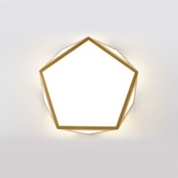 Złota geometryczna lampa sufitowa z akrylu