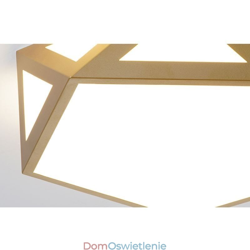Złota geometryczna lampa sufitowa z akrylu