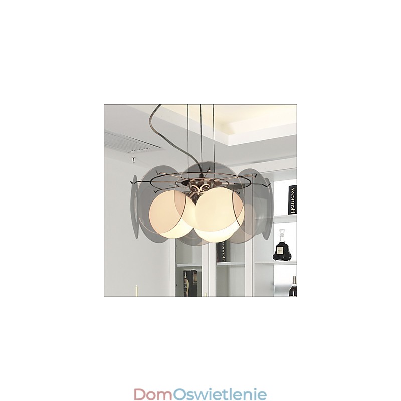 oferty Milan Prosty styl mody Żyrandol Jasny dymny szary szklany żyrandol