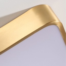 Minimalistyczna akrylowa kwadratowa złota lampa sufitowa do montażu na płasko