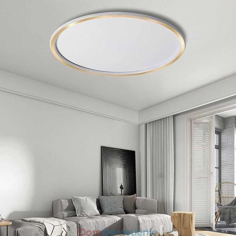 Minimalistyczna okrągła lampa sufitowa montowana na płasko