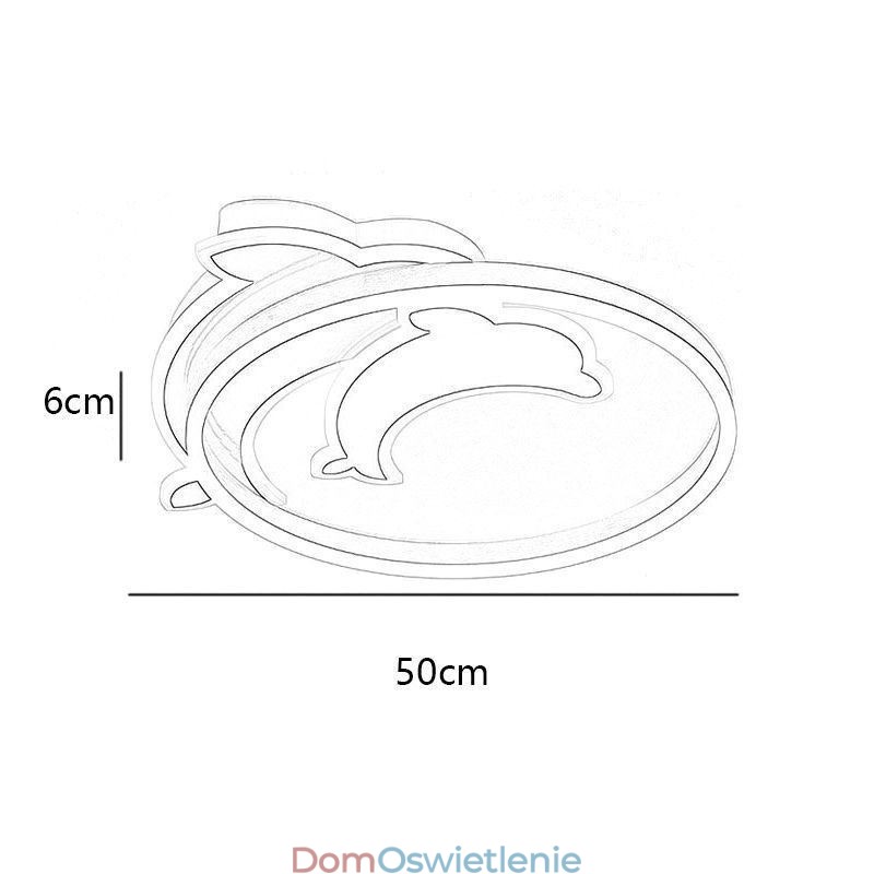 Złota lampa sufitowa Dolphin Flush Mount