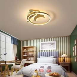 Złota lampa sufitowa Dolphin Flush Mount