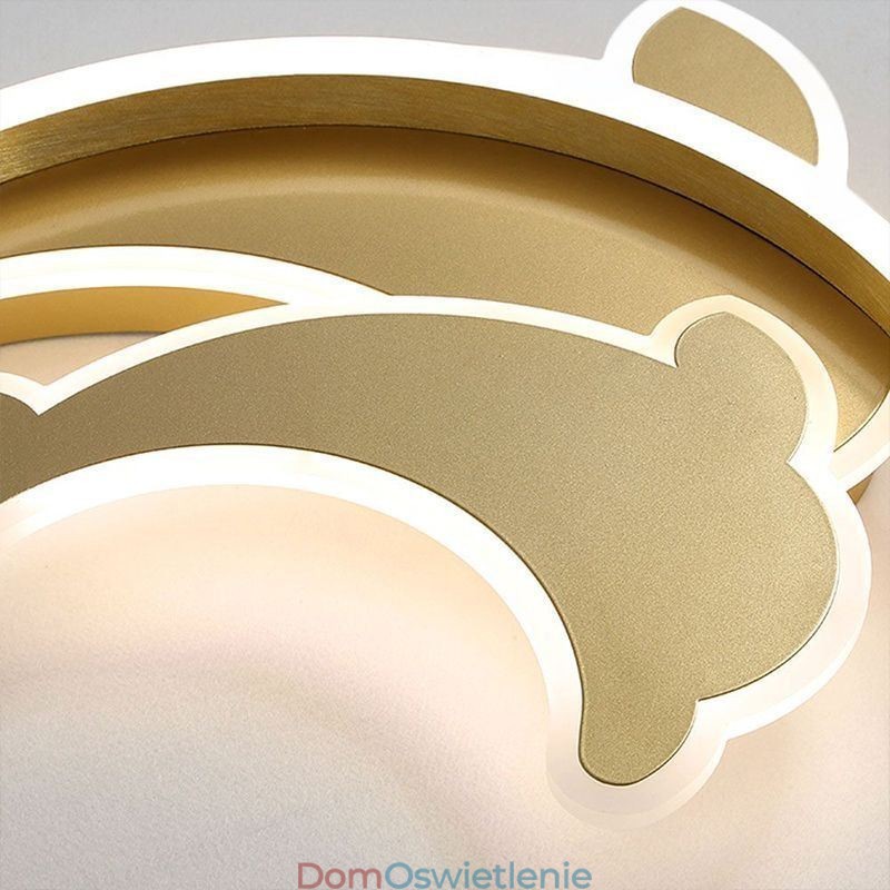 Złota lampa sufitowa Dolphin Flush Mount