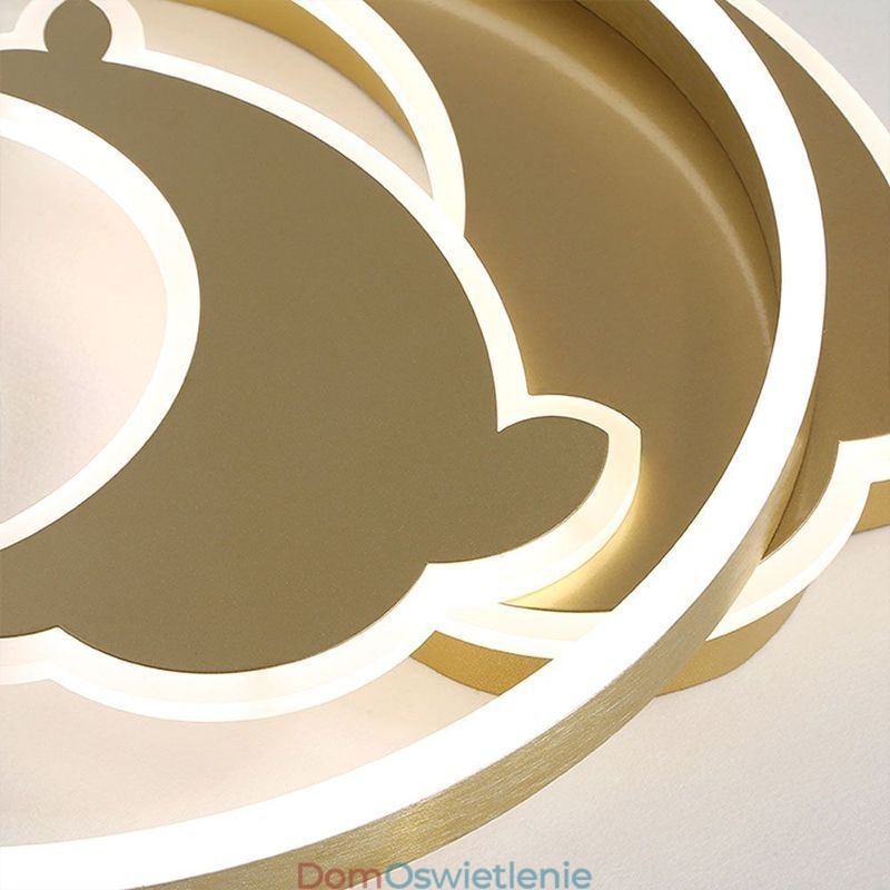 Złota lampa sufitowa Dolphin Flush Mount