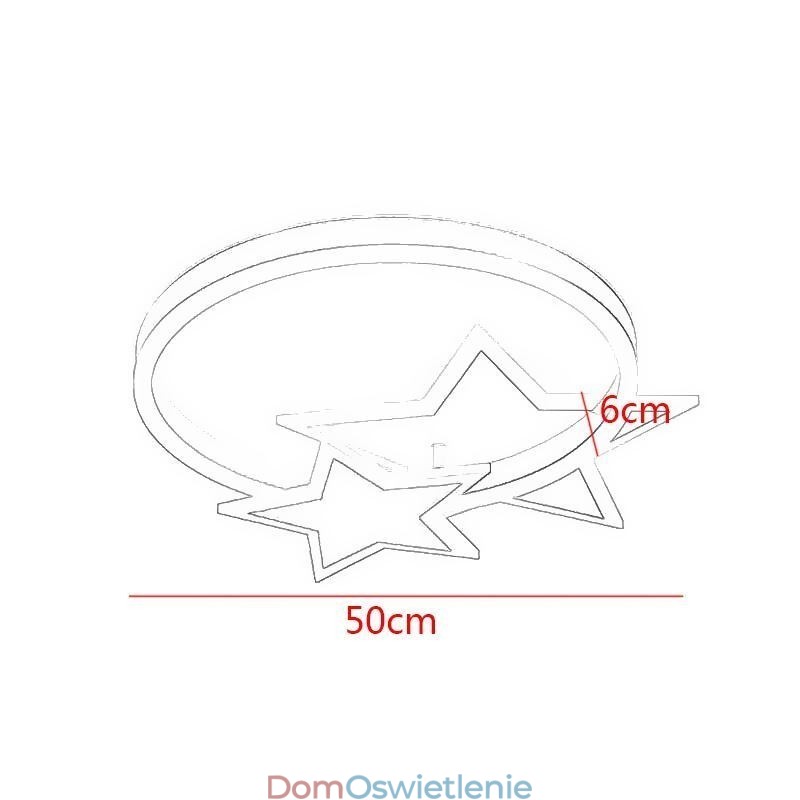 Lampa sufitowa z podwójnymi gwiazdami, akrylowa, do montażu na płasko