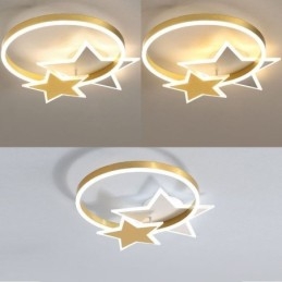 Lampa sufitowa z podwójnymi gwiazdami, akrylowa, do montażu na płasko