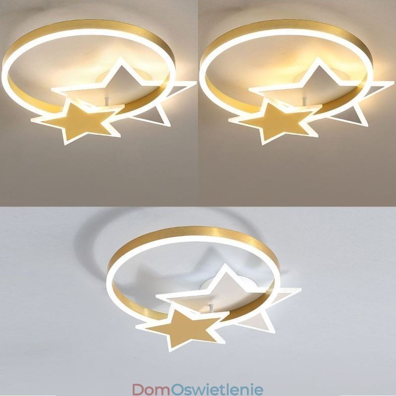 Lampa sufitowa z podwójnymi gwiazdami, akrylowa, do montażu na płasko