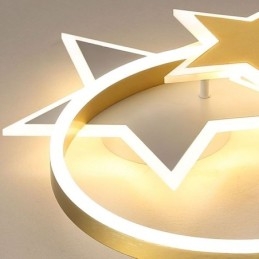 Lampa sufitowa z podwójnymi gwiazdami, akrylowa, do montażu na płasko