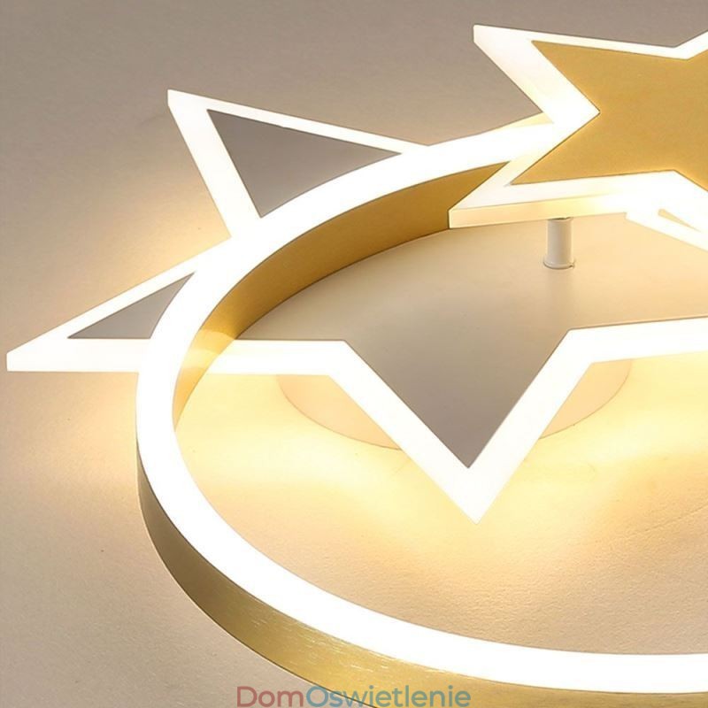 Lampa sufitowa z podwójnymi gwiazdami, akrylowa, do montażu na płasko