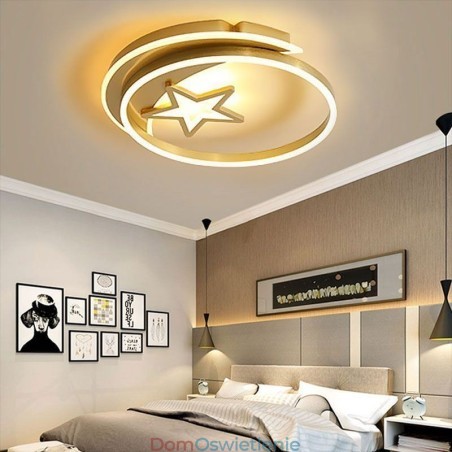 Moon Star Flush Mount Sufitowa lampa złota akrylowa oprawa świetlna Moon Star Flush Mount Sufitowa lampa złota akrylowa oprawa świetlna