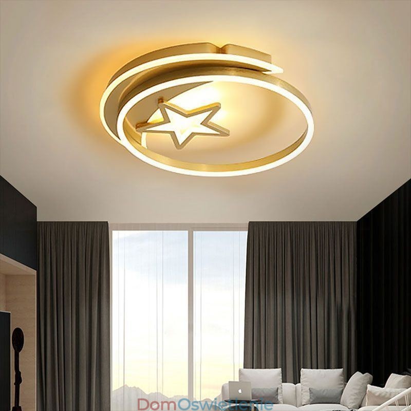 Moon Star Flush Mount Sufitowa lampa złota akrylowa oprawa świetlna