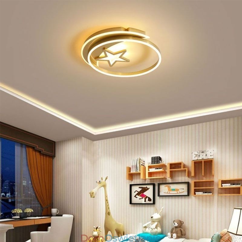 Moon Star Flush Mount Sufitowa lampa złota akrylowa oprawa świetlna