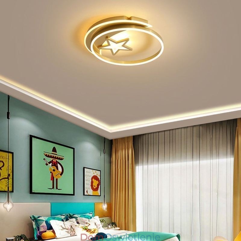 Moon Star Flush Mount Sufitowa lampa złota akrylowa oprawa świetlna
