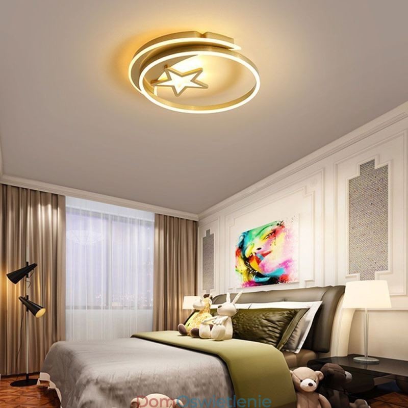 Moon Star Flush Mount Sufitowa lampa złota akrylowa oprawa świetlna