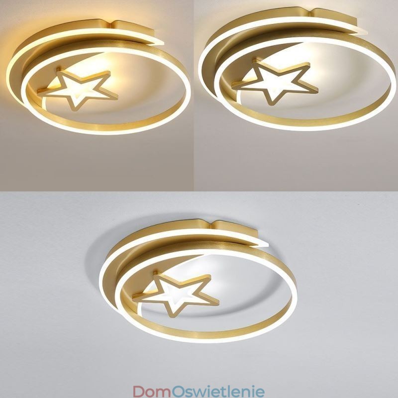 Moon Star Flush Mount Sufitowa lampa złota akrylowa oprawa świetlna