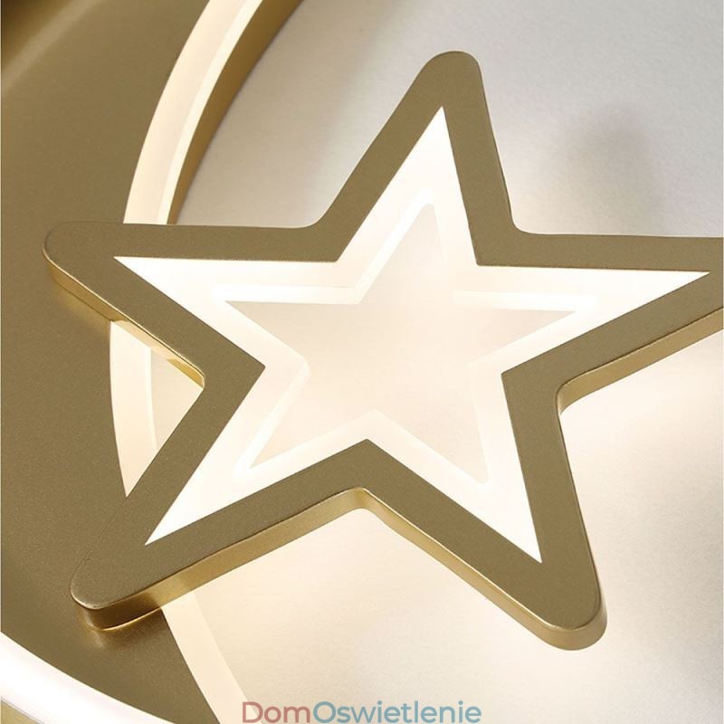 Moon Star Flush Mount Sufitowa lampa złota akrylowa oprawa świetlna